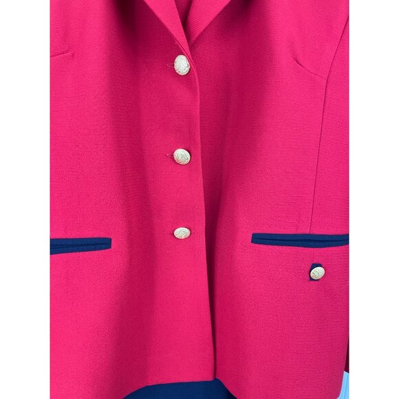 Studio I Women SIze 8 Red & Blue Sleeveless Dress Suit Jacket Set Nautical - Picture 6 of 15